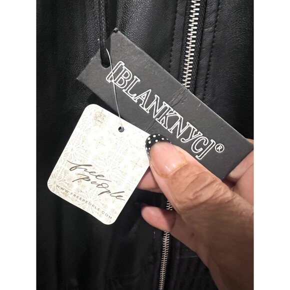 BlankNYC x Free People Black Vegan Leather Jumpsuit With Elastic Waist Medium - Picture 5 of 12